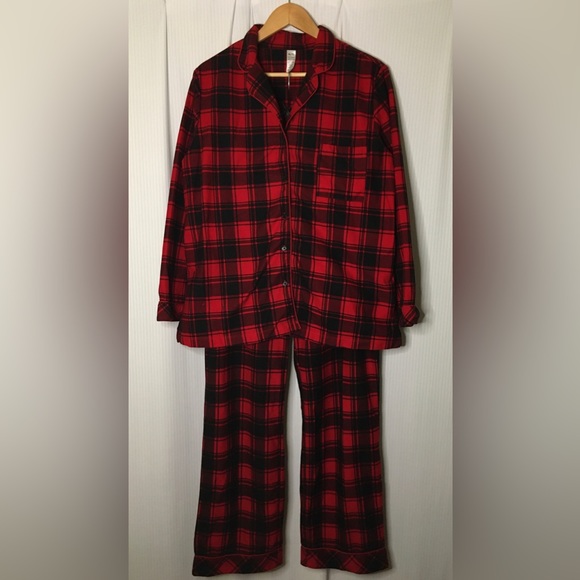 George - Red And Black Plaid Flannel Pyjama Set - Extra Large - Picture 1 of 8